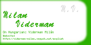 milan viderman business card
